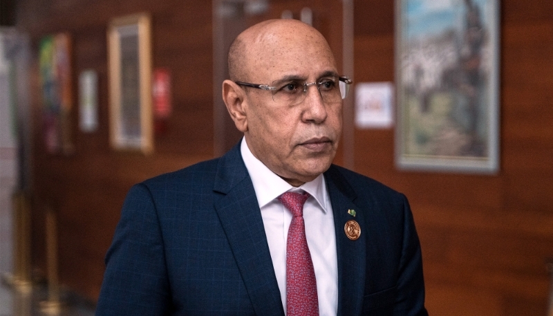 President of Mauritania Mohamed Ould Ghazouani in the African Union headquarters in Addis Ababa on 17 February 2024.