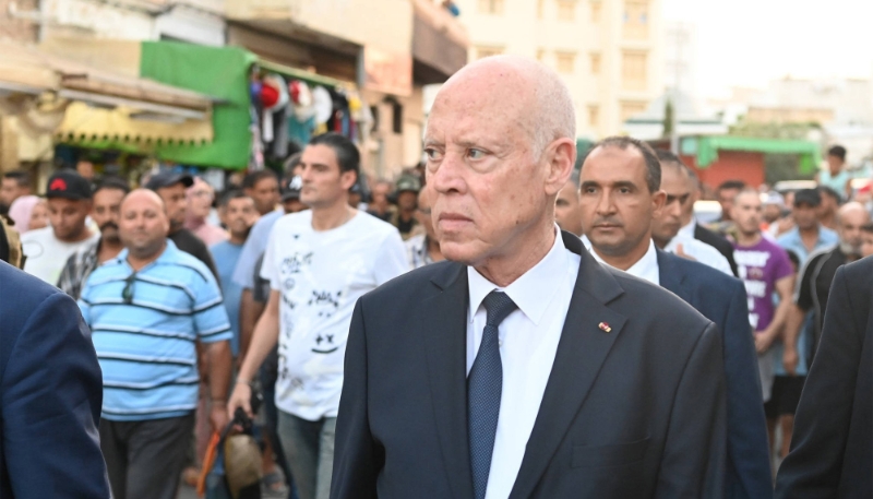 Tunisian president Kaïs Saïed in Tunis on 23 August 2023. 