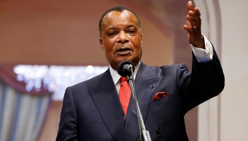 Congo's president Denis Sassou-Nguesso in Brazzaville on 3 March 2023.