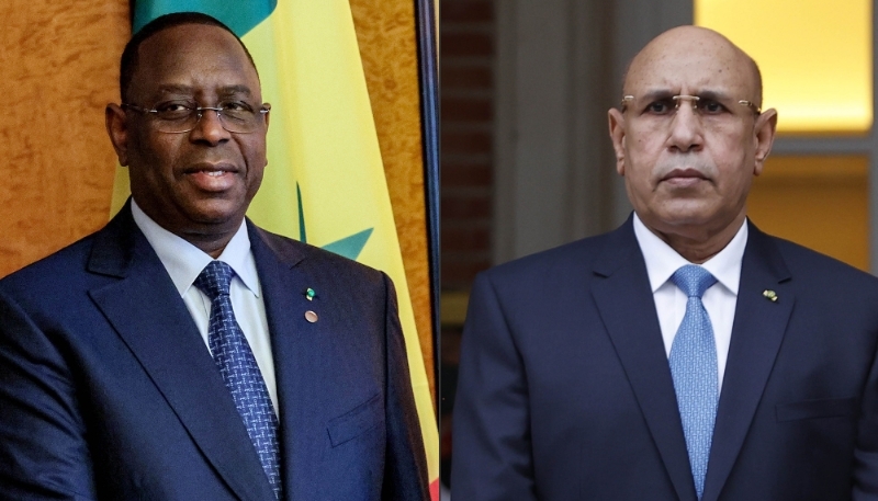 Senegalese president Macky Sall (left) and his Mauritanian counterpart, Mohamed Ould Ghazouani.