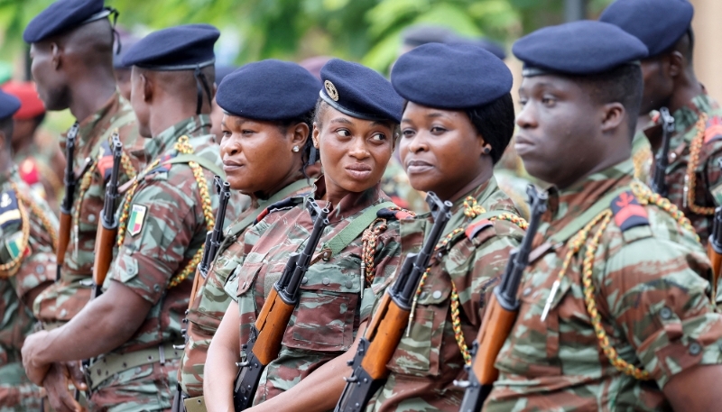 Beninese soldiers in Cotonou.