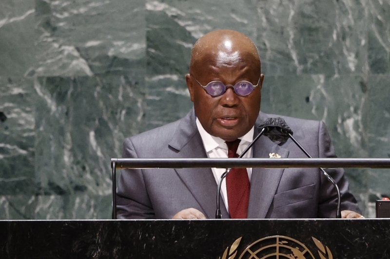 President of Ghana, Nana Akufo-Addo, at the UN General Assembly in New York City, 20 September 2021.