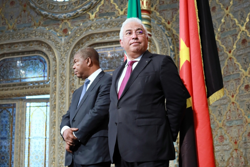 Portuguese prime minister Antonio Costa (right), with Angolan president João Lourenço, in 2018.