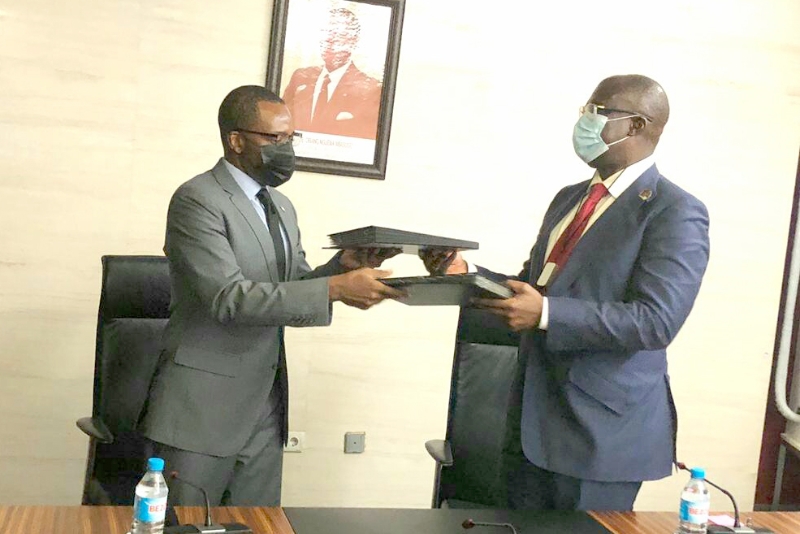 Equatorial Guinea's Hydrocarbons Minister Gabriel Obiang Lima and OPEC envoy Timipre Sylva, 18 February 2021.