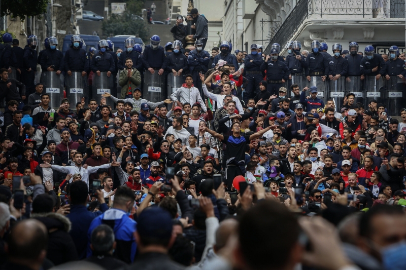 Anti-government demonstration held on the second anniversary of the Hirak movement in Algiers on 26 February, 2021.