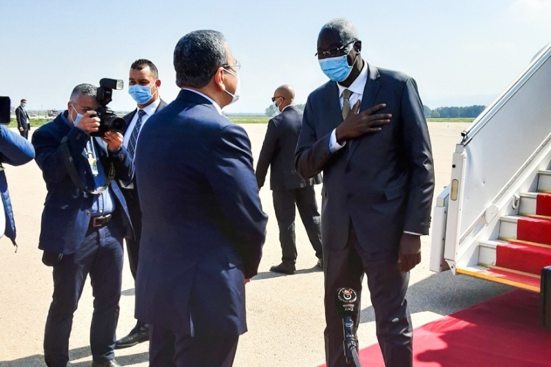 Bah N'Daw hosted by Algerian Prime Minister Abdelaziz Djerad on 13 March.