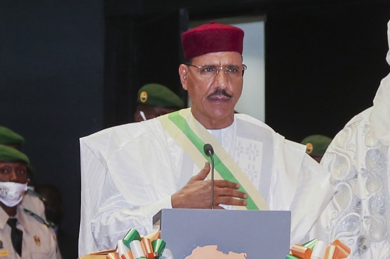 Nigerien President Mohamed Bazoum, during his inauguration on 2 April 2021.