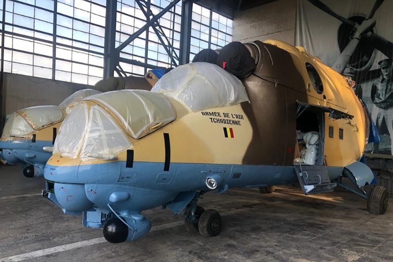 Two Mi-24 helicopter gunships belonging to the Chadian army have been overhauled in the Tbilaviamsheni factory in Tbilisi.