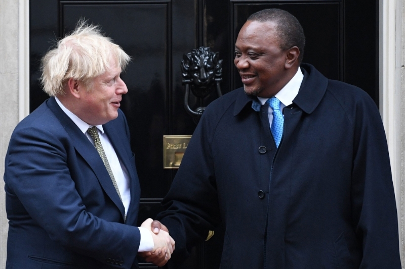 UK prime minister Boris Johnson and Kenyan president Uhuru Kenyatta.