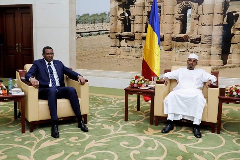 Chadian Transitional Military Council (TMC) President Mahamat Idriss Déby (right) meeting with Vice President Mohamed Hamdan Dagalo, in late August 2021.