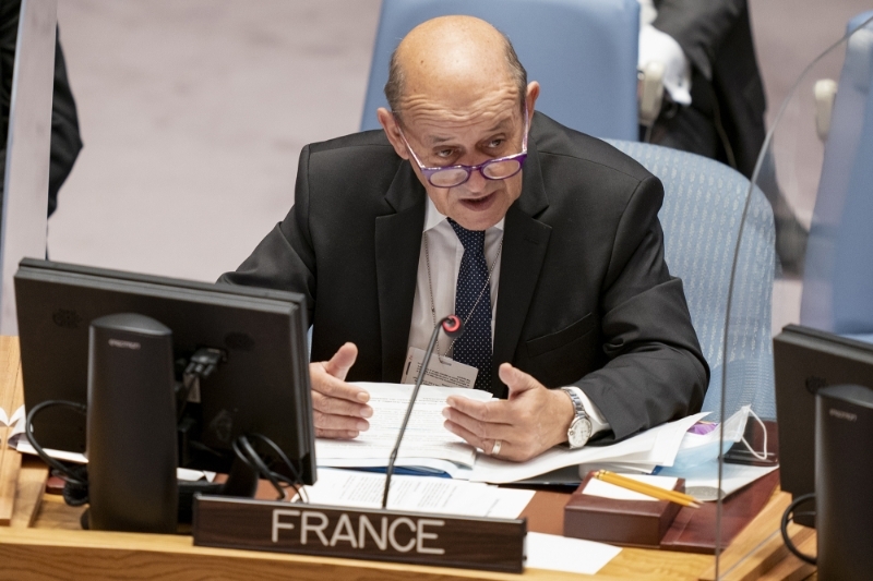 French foreign minister Yves Le Drian at the UN General Assembly on 23 September.