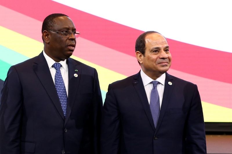 Macky Sall, Senegal's president and Abdel-Fattah El-Sisi, Egypt's president.
