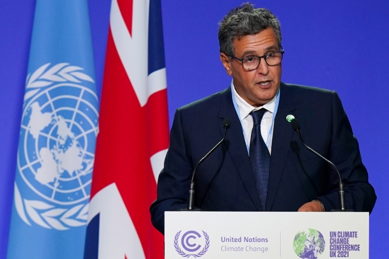 Moroccan prime minister Aziz Akhannouch at COP26 in Glasgow on 1 November 2021.