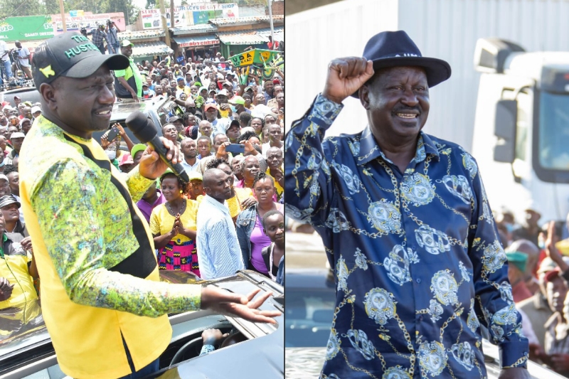 Kenyan presidential candidates William Ruto and Raila Odinga.