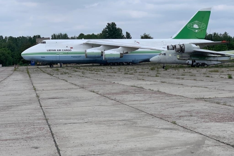 The Antonov An-124 belonging to the Libyan state in May 2019 at Sviatoshyn airport.
