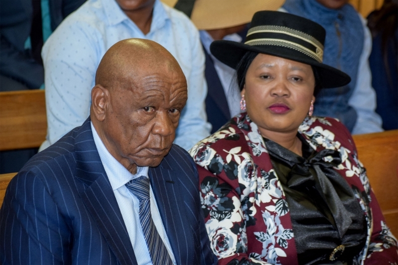 Former prime minister Motsoahahe Thomas Thabane with his second wife Maesiah Thabane.