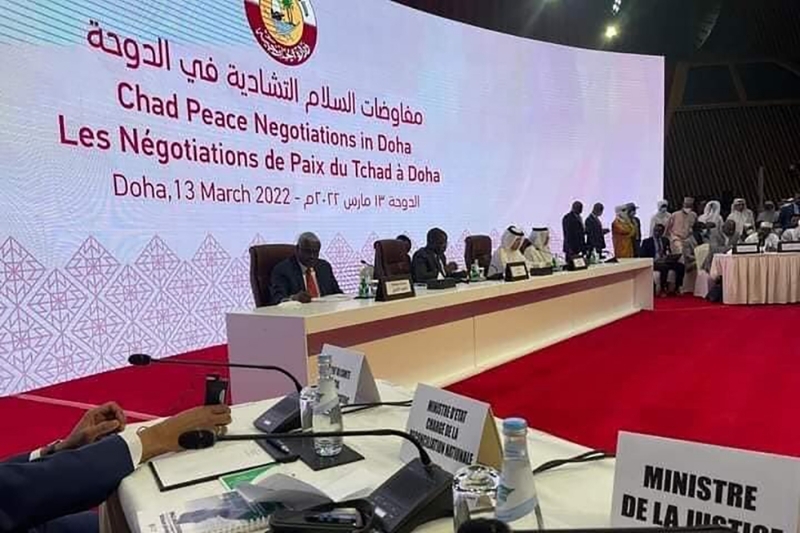 The opening of the preliminary talks between the Chadian transitional govtand the political/military movements, 13 March 2022, in Doha.