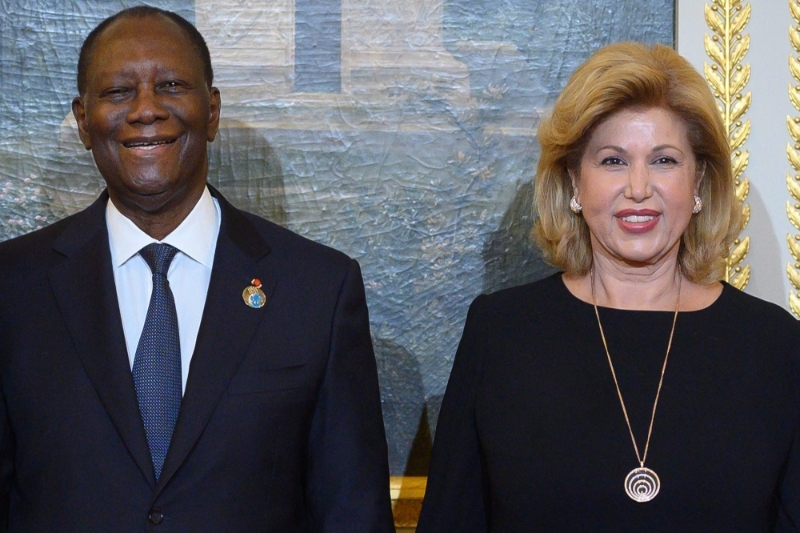 Ivorian president Alassane Ouattara and his wife Dominique.
