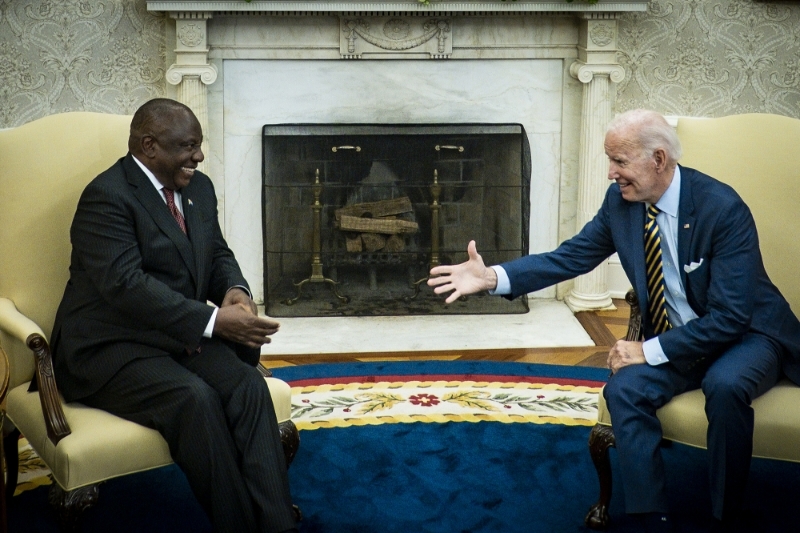 South African President Cyril Ramaphosa met his US counterpart Joe Biden in Washington on 16 September 2022.