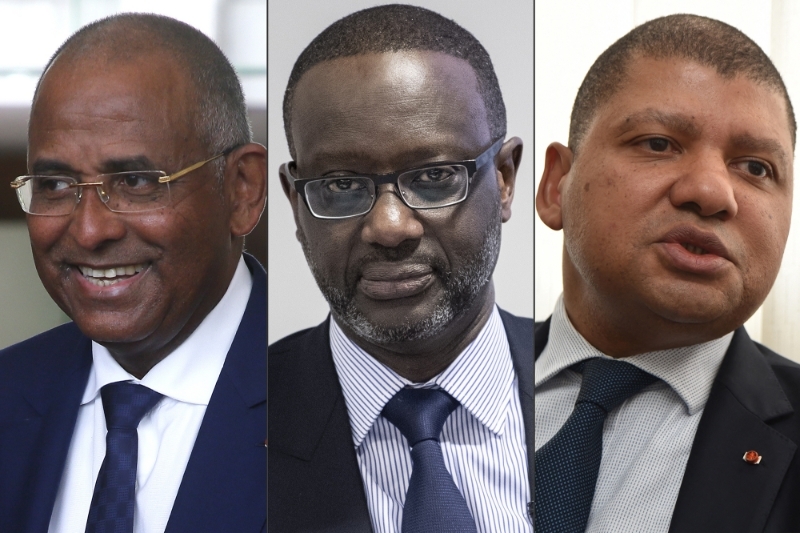 Patrick Achi, Tidjane Thiam and Jean-Louis Billon (from left to right).