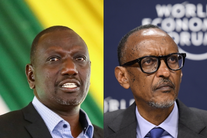 Kenyan President William Ruto (left) and his Rwandan counterpart Paul Kagame.