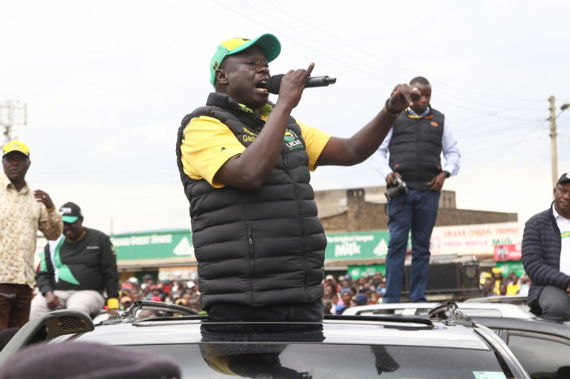 Rigathi Gachagua speaks to his supporters during campaign rally ahead of the general elections, the 1th of August 2022.