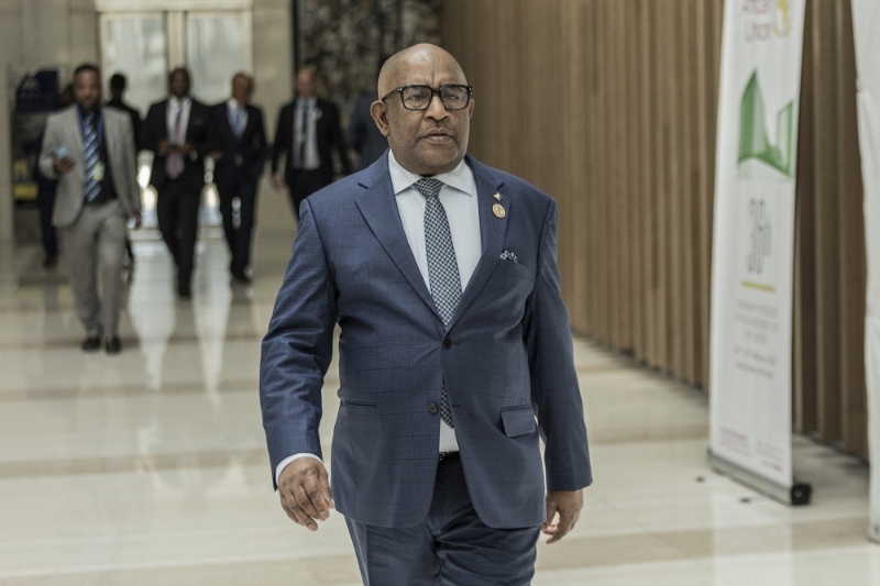 Comoros president and new AU chair Azali Assoumani in Addis Ababa, 19 February 2023.