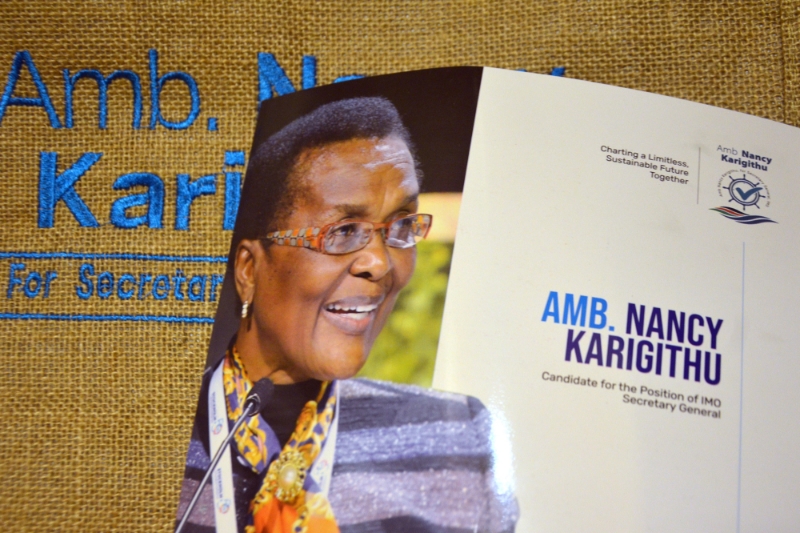 Kenyan candidate for the post of secretary-general of the International Maritime Organization, Nancy Karigithu.