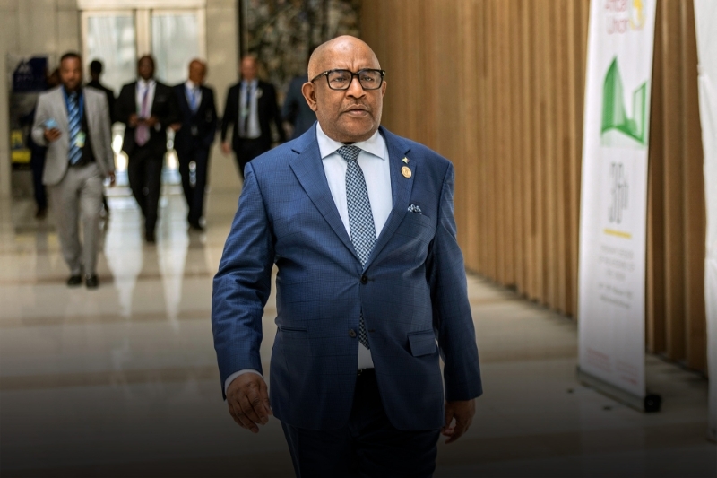 The Comorian president and new African Union chairperson Azali Assoumani in Addis Ababa on 19 February 2023.