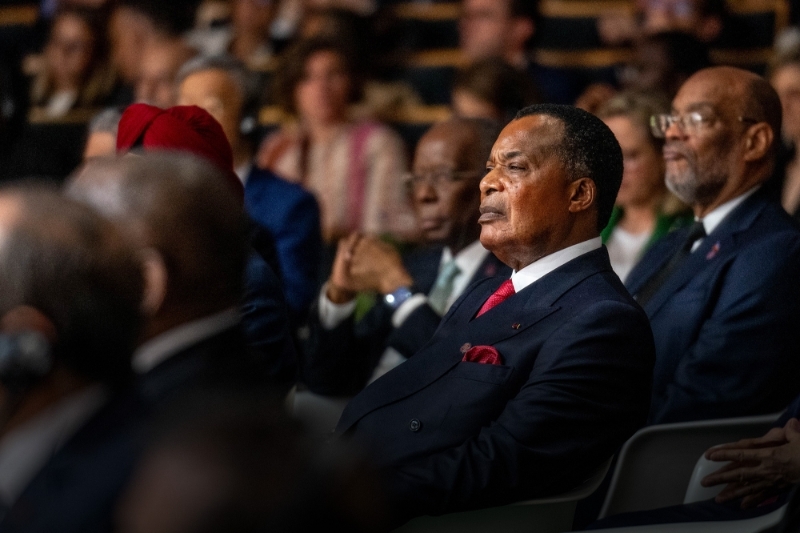 Congolese president Denis Sassou Nguesso in Paris on 22 June 2023.