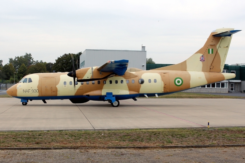 The NAF ATR 42-500 MP reconnaissance aircraft immobilized in Germany at RAS.