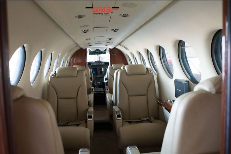 Interior of one of the UMS-operated Beechcrafts.