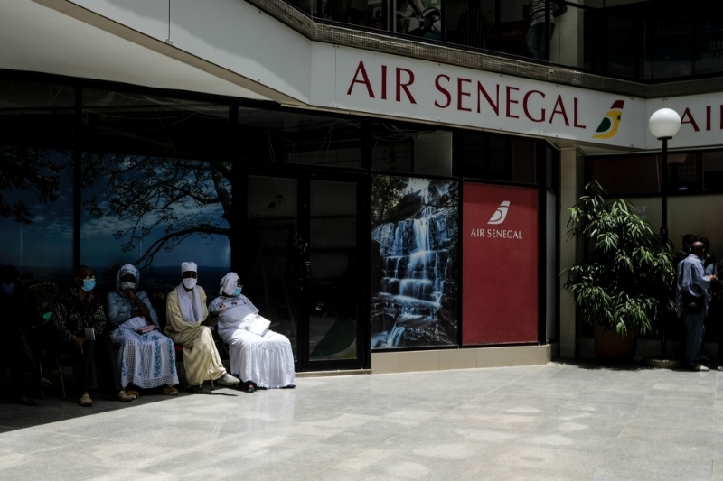 An Air Senegal point of sale in Dakar, shortly after the airport reopened on July 15.