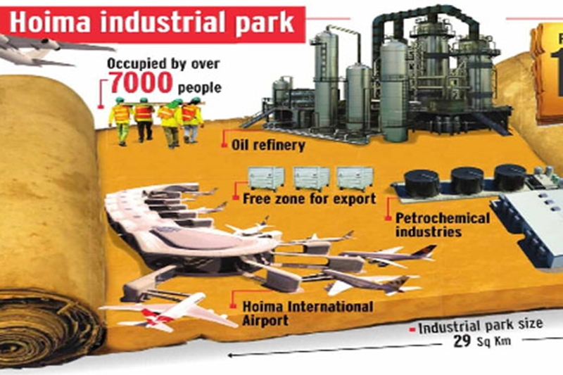 Outlines of the Kabaale industrial park in Hoima, home of the oil refinery.