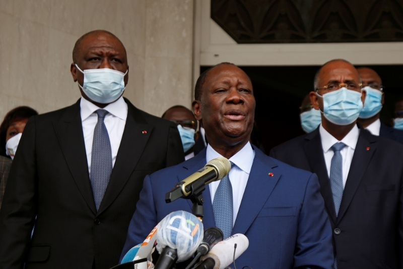 Alassane Ouattara after submitting the application for October presidential election, 24 August 2020.