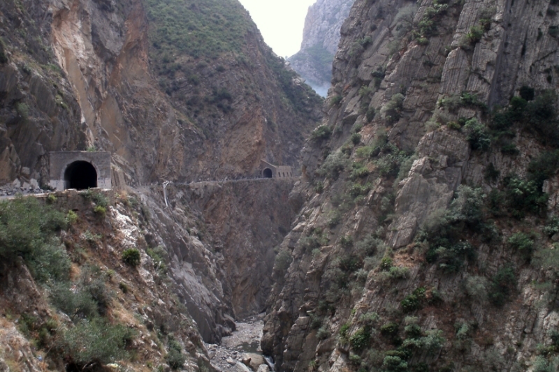 Moutain road in Kherrata Gorge.