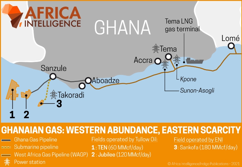 Ghanaian gas: western abundance, eastern scarcity.