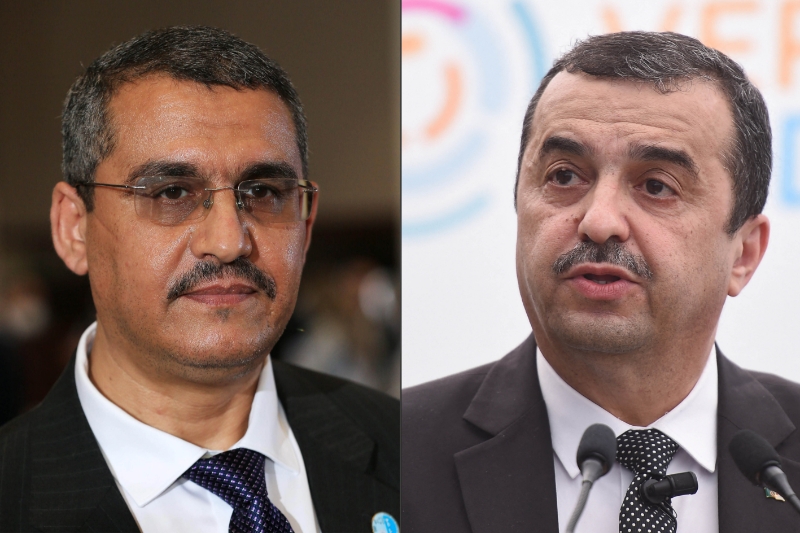 Sonatrach CEO Toufik Hakkar and Algerian Energy Minister Mohamed Arkab.