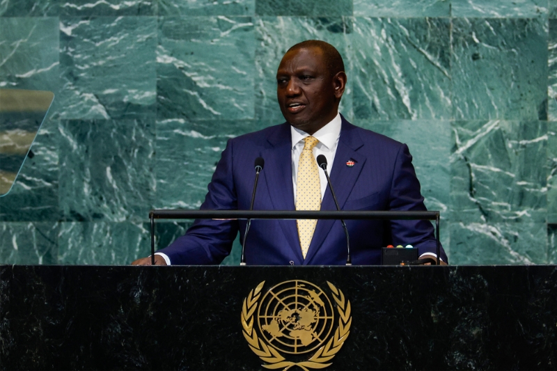 Kenyan president William Ruto speaks during the 77th session of the United Nations General Assembly, on 21 September 2022, in New York.