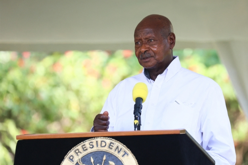 Ugandan President Yoweri Museveni attends in Entebbe on July 26, 2022.
