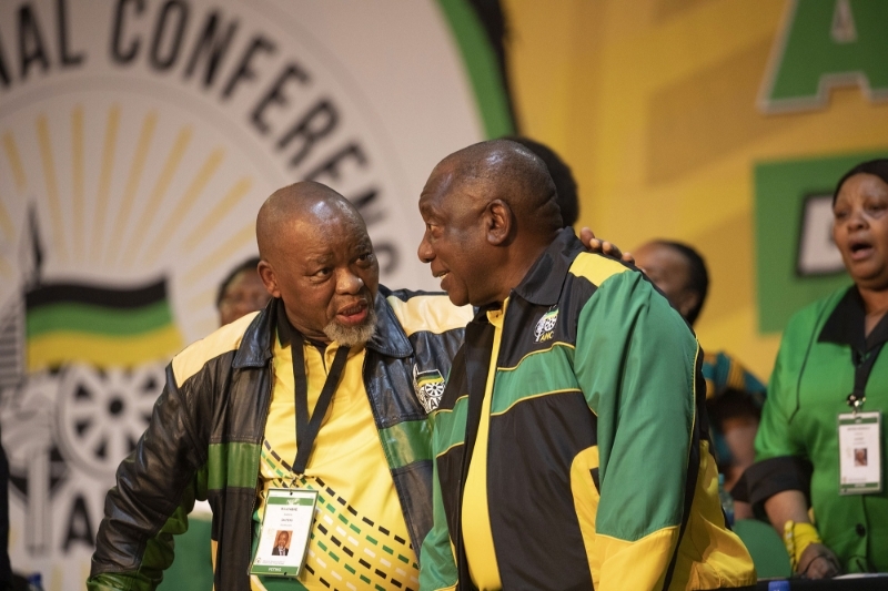 ANC Secretary General, Gwede Mantashe, and South African President, Cyril Ramaphosa.