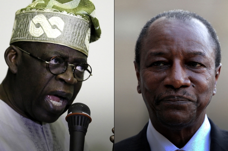 Nigeria's new president Bola Ahmed Tinubu and former Guinean president Alpha Condé.