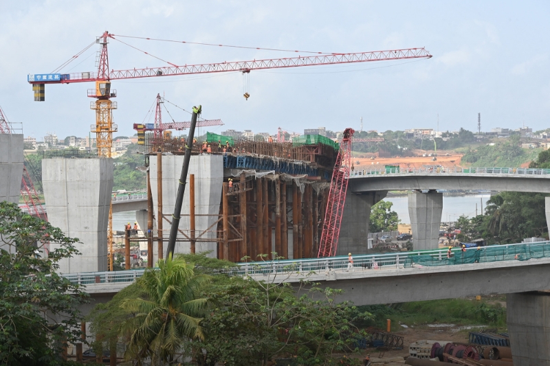 Abidjan's fourth bridge, pictured in March 2023.