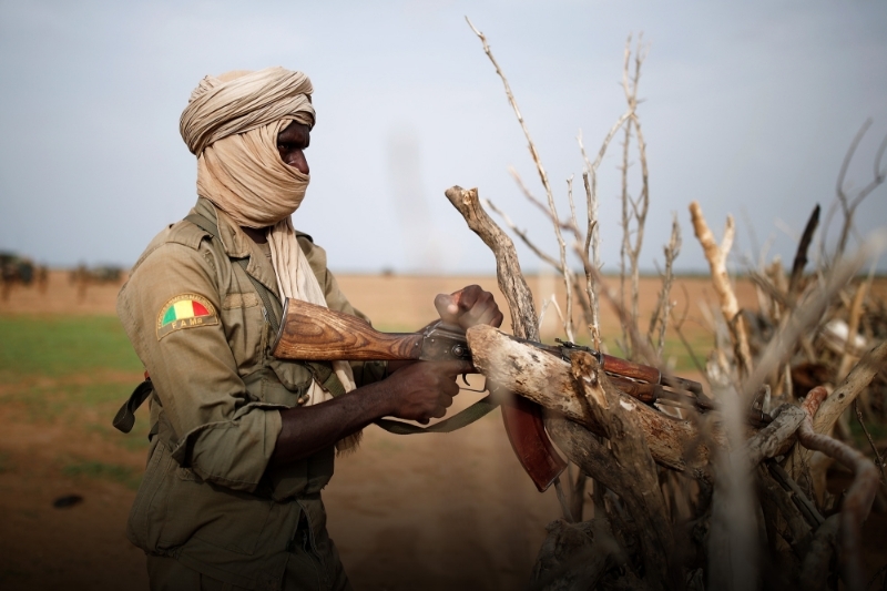 A Malian Armed Forces (FAMa) soldier in Ndaki in July 2019.