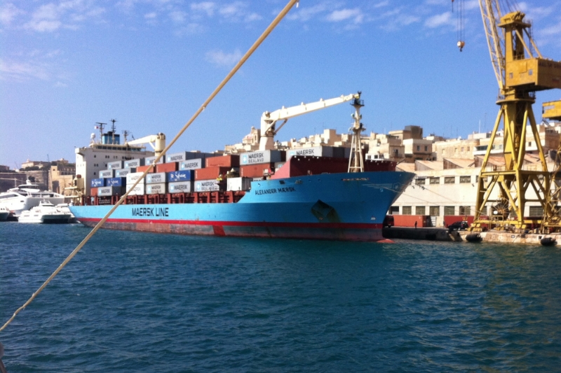 The 155-metre long container ship Alexander Maersk.