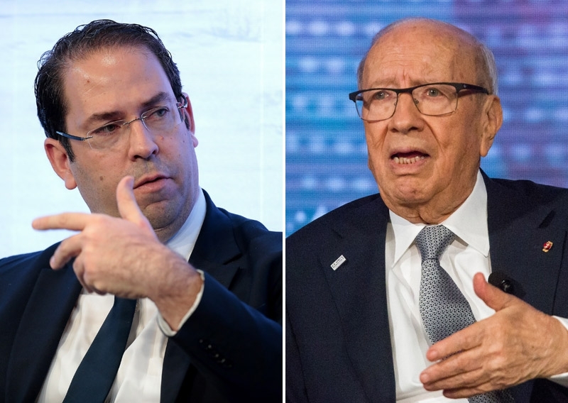 Youssef Chahed and Beji Caid Essebsi (BCE).