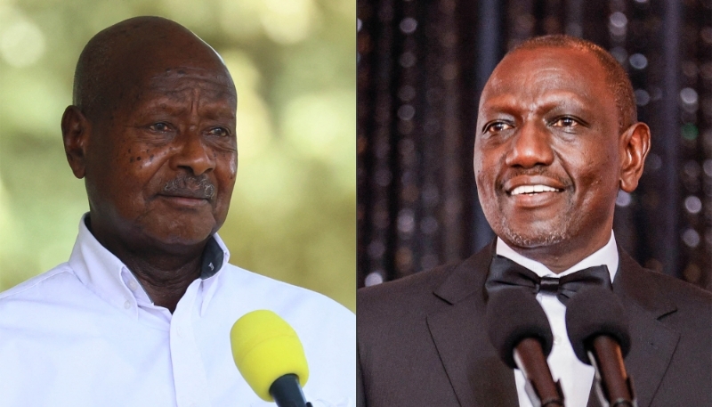 Ugandan president Yoweri Museveni and his Kenyan counterpart William Ruto.