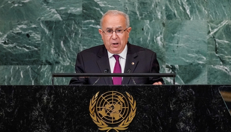 Algeria's then FM Ramtane Lamamra at the UN General Assembly, NYC, US, 26 September 2022.
