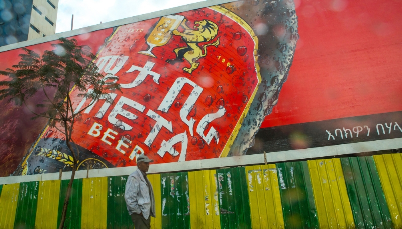 A giant billboard for Meta beer, in 2016, Addis Ababa, Ethiopia. 