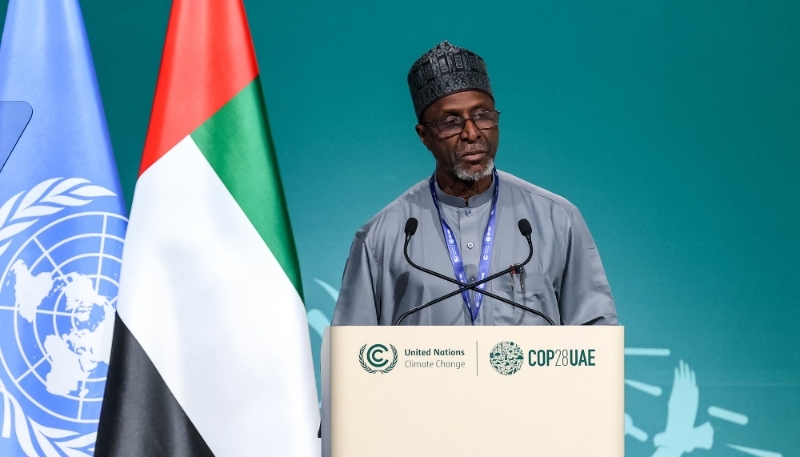 Balarabe Abbas Lawal, Nigeria's environment minister, during the COP28 UN Climate Change Conference, held in Dubai, United Arab Emirates on 9 December 2023.